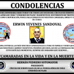 CONDOLENCIAS ERWIN YEVENES