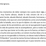 Estimada Familia Querida Ignacia